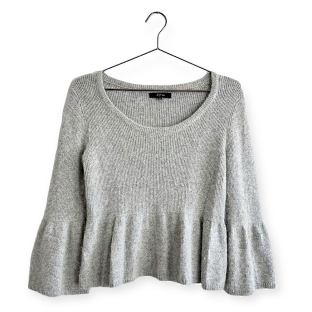 Express Ribbed Angora Wool Blend Crop Sweater Sz M